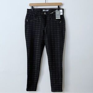 Wit & Wisdom Size 10P Black Gray Zippered Pockets Plaid Pull On Skinny Pants 10P